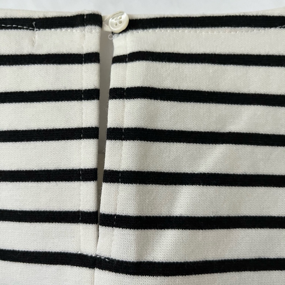 Striped Black and White Sleeveless Top with embellishment at neckline - Picture 7 of 11